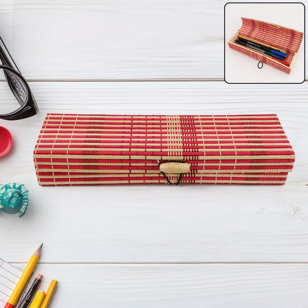 Decorative Bamboo Mat Organizer Box